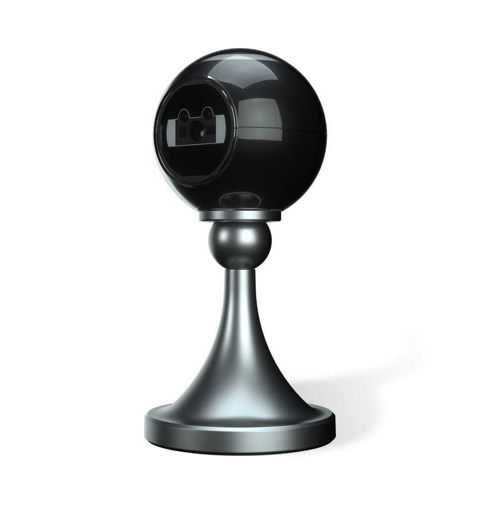 Newland FR50 Pearl presentation scanner, black, USB kit with stand (NLS-FR5080-B-20) – 3/4 view on the desktop stand