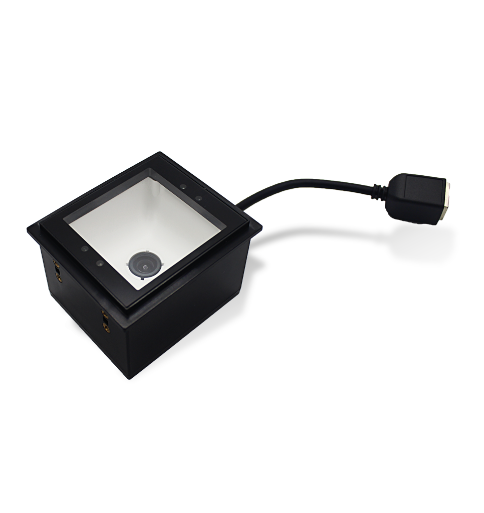 Newland FM3080 Hind fixed-mount 2D scanner, RS-232 kit with power adapter (NLS-FM3080V2-28) – with interface cable attached