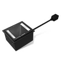 Newland FM3281 Grouper fixed-mount 2D scanner with NFC, USB kit (NLS-FM3281-NFC-20) – 3/4 view with attached lead