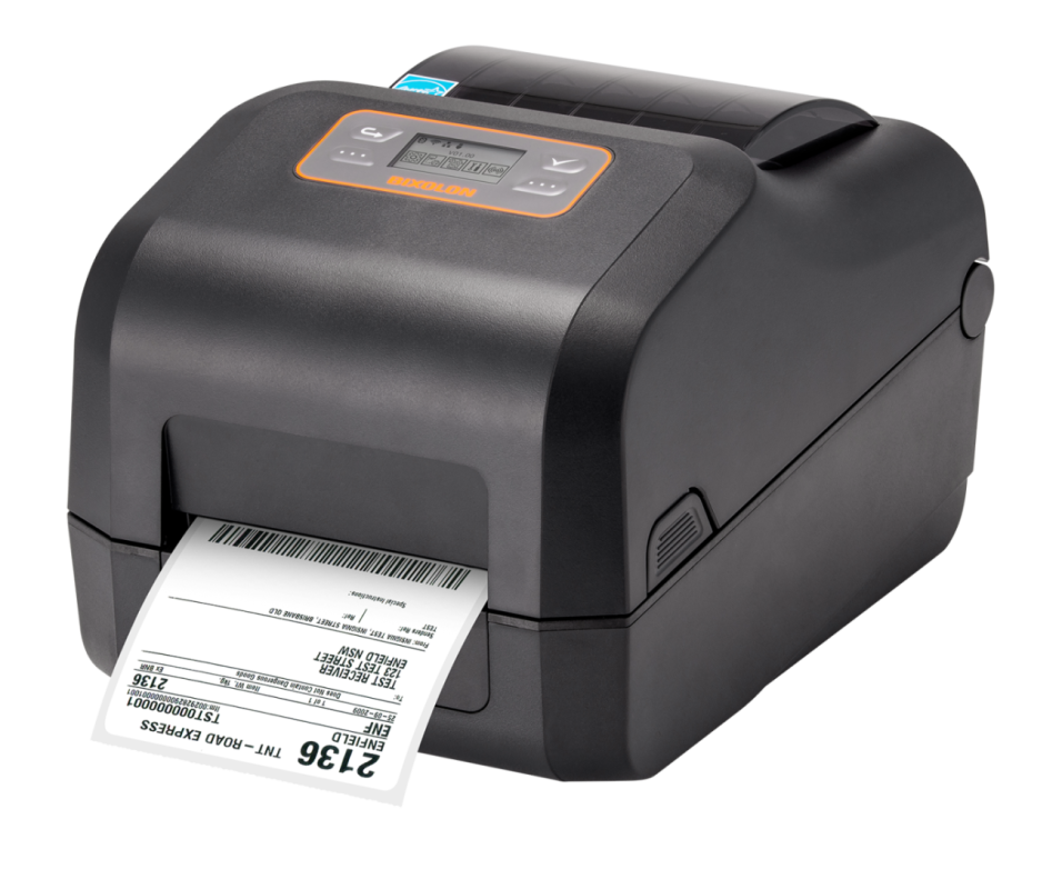 BIXOLON XD5-40tR UHF RFID desktop label printer, black (XD5-40tREK/MEA) – printing an RFID label