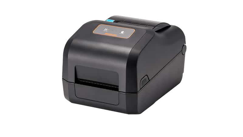 BIXOLON XD5-43t 4-inch thermal transfer desktop label printer, black (XD5-43tEWK/BEG) – front view