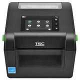 TSC DH340T 4-inch desktop direct thermal label printer, 300 dpi, touch display, black (DH340-A001-0002) – front view