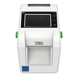 TSC DH220LHC healthcare desktop label printer, white, touch LCD, peeler, Wi-Fi + Bluetooth (DH220LHC-A001-0112) – front view