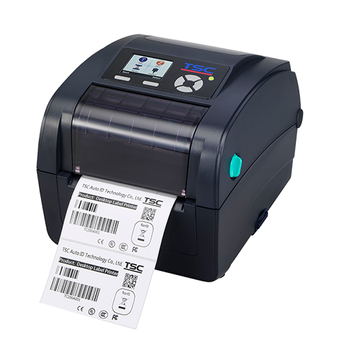 TSC TC310 4-inch thermal transfer desktop label printer, 300 dpi, colour display, USB + RS-232 + Ethernet + Wi-Fi + Bluetooth, navy (99-059A002-3202) – detail view