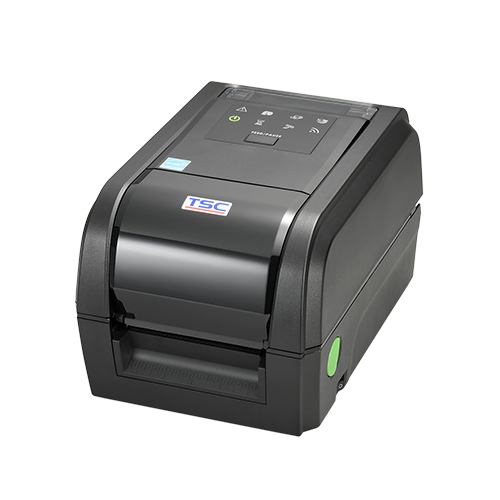 TSC TX210 4-inch desktop thermal transfer label printer, 203 dpi, LED, black (TX210-A001-1303) – front view