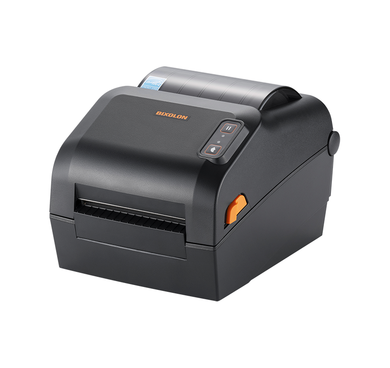 BIXOLON XD5-43IId 4-inch direct thermal desktop label printer, black (XD5-43IIdEK/BEG) – angled view
