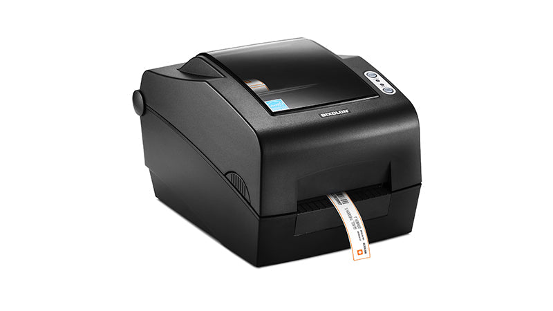 BIXOLON SLP-TX403 4-inch thermal transfer desktop label printer, dark grey (SLP-TX403G) – side view
