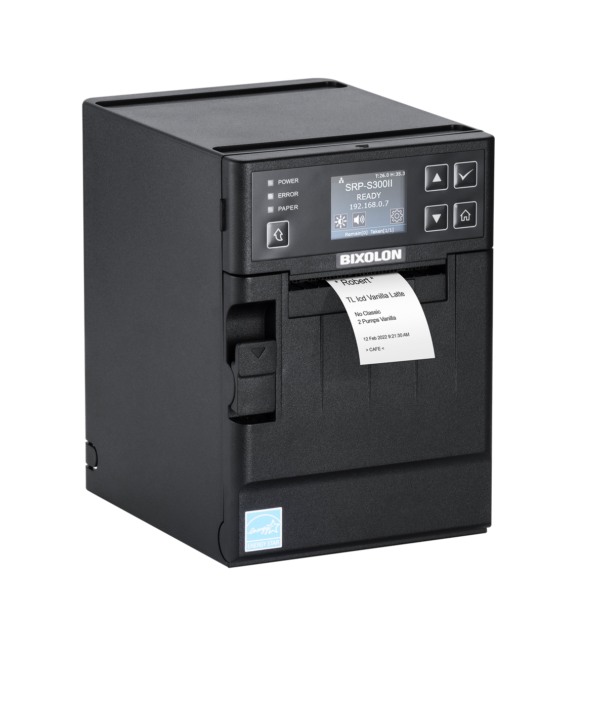 BIXOLON SRP-S300II 3-inch linerless label & receipt printer, black (SRP-S300IIXWDaK/BEG) – linerless label printing