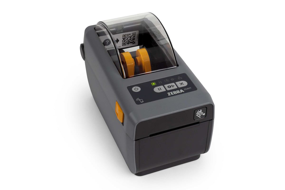 Zebra ZD611d 2-inch direct thermal desktop label printer, dark grey, 203 dpi, tear-off, USB + Ethernet (ZD6A022-D0EE00EZ) – right view