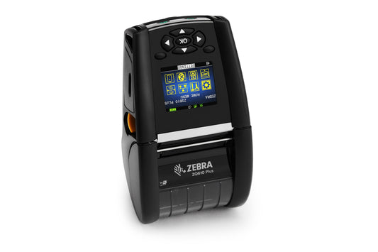 Zebra ZQ610 Plus mobile receipt and label printer, black, Wi-Fi (802.11ac) + Bluetooth (ZQ61-AUWAE14-00) – 3/4 view