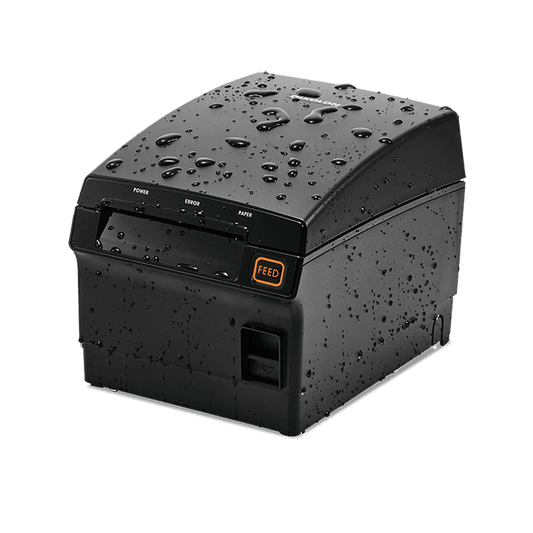 Bixolon SRP-F312II kitchen-proof thermal POS receipt printer, 203 dpi, serial, black (SRP-F312IICOSK) – splash-proof housing