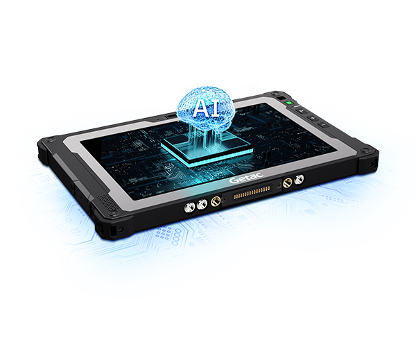 Getac ZX80 8" rugged Android tablet, without barcode scanner (Z8A7LXDX17XC) – angled view