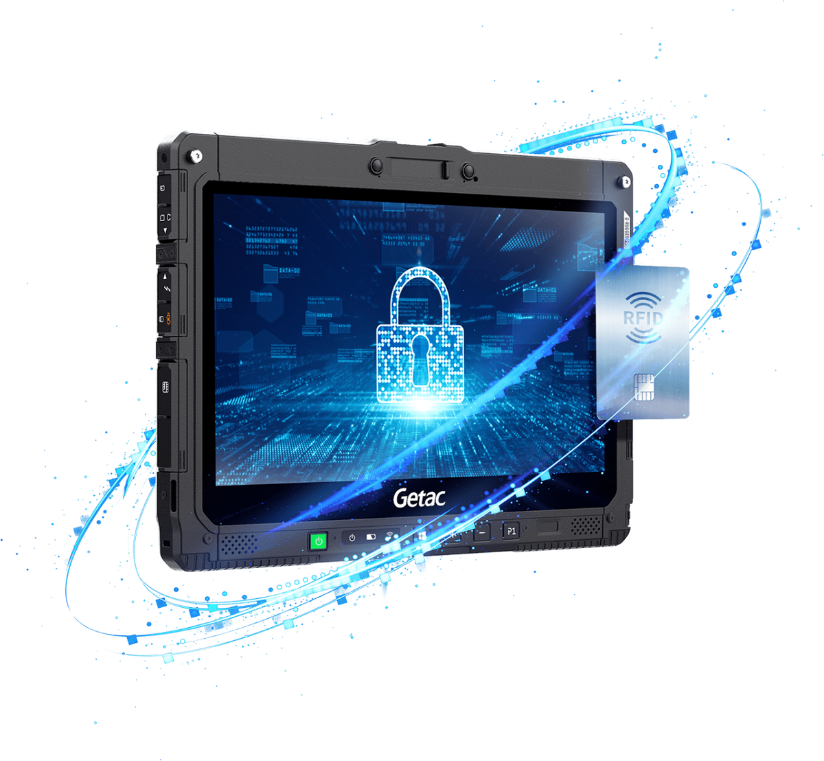 Getac K120 G3 12.5" rugged 2-in-1 tablet, high-capacity batteries (KTA264W8XKXX) – front view