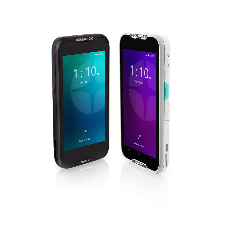 Datalogic Memor 11 Android full-touch mobile computer, black, Wi-Fi + 4G LTE (944900003) – front and angled view
