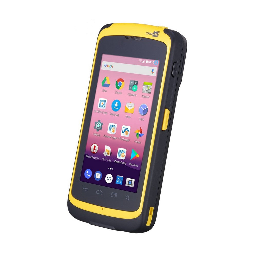 CipherLab RS51 rugged Android touch mobile computer, Wi-Fi + 4G LTE, 2D imager, EU power supply (AS51E2BE4Q401) – angled view