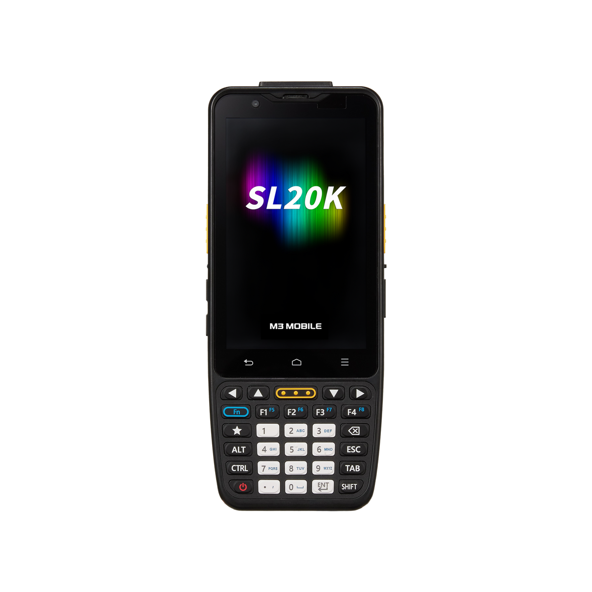 M3 Mobile SL20K rugged Android keypad mobile computer, 4" display, 30-key function-numeric keypad, SE4710 2D imager, 4G (L2KX4C-T2CWAS-HF-01) – front view