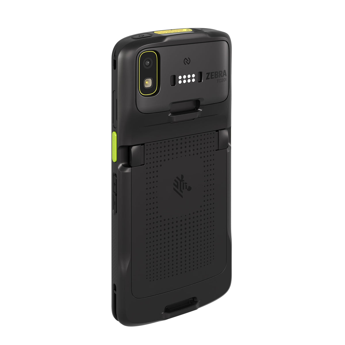 Zebra TC201 TC201G-383P4BA11-A6 rugged Android mobile computer – angled back view from the right