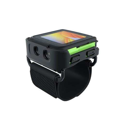 Zebra WS50 wearable computer, back of hand (WS5001-0B2J3020EA6) – angled view