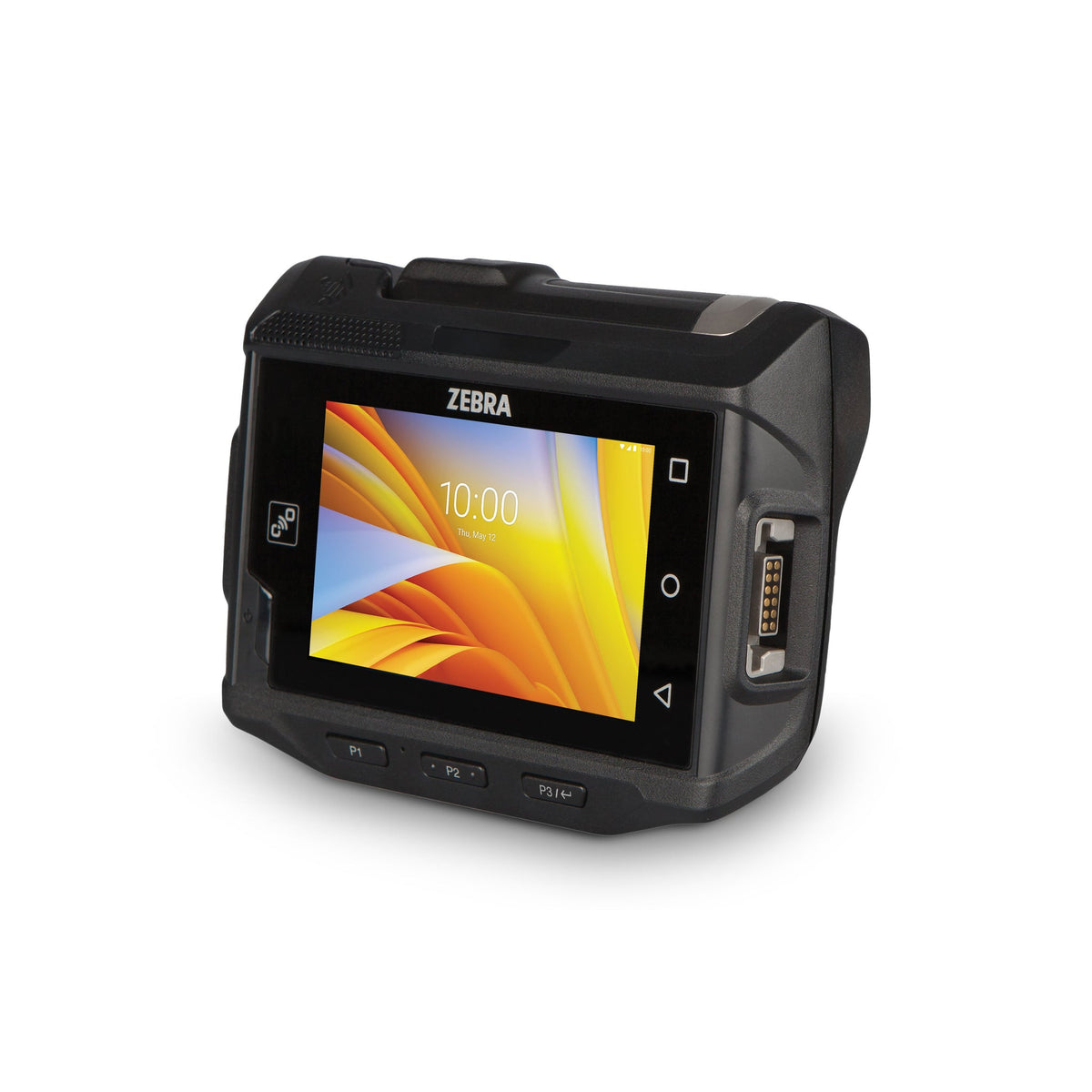 Zebra WT6300 wearable wrist computer, touch-only display (no keypad) (WT63B0-TX0QNERW) – left angled view